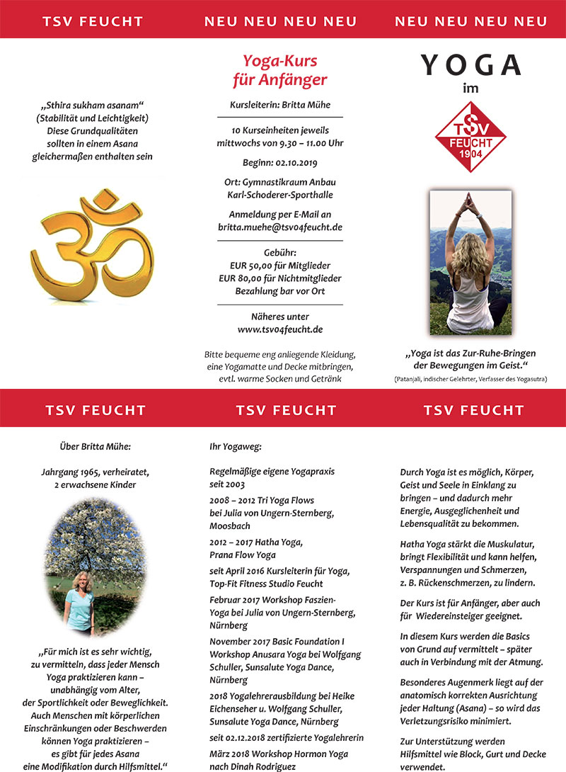 Schnupperkurs Yoga für Anfänger