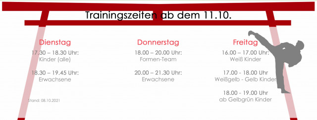 Trainingszeiten-Update
