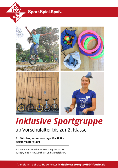 Neu beim TSV Feucht: Inklusive Sportgruppe - Jetzt anmelden