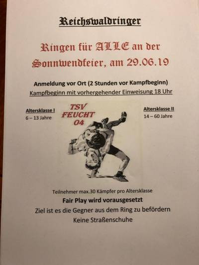 Ringen für Alle an der Sonnwendfeier