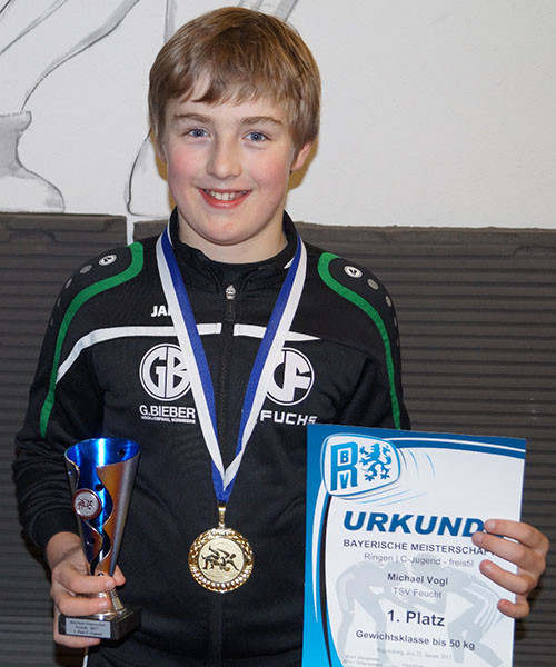 Ringer Michael Vogl vom TSV 1904 Feucht bayerischer Jugendmeister